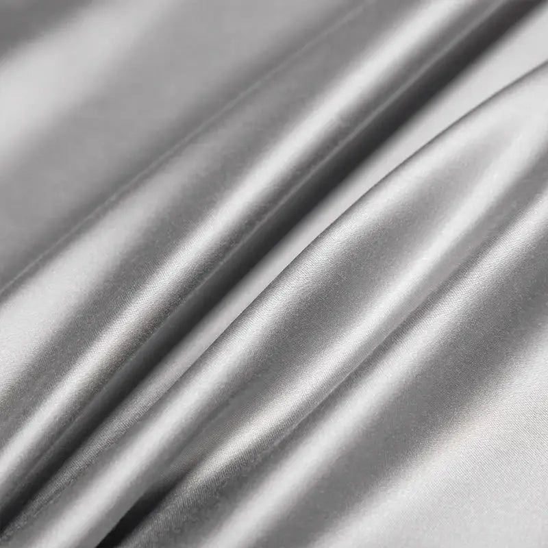 Silky silver Egyptian cotton fabric, 1000TC